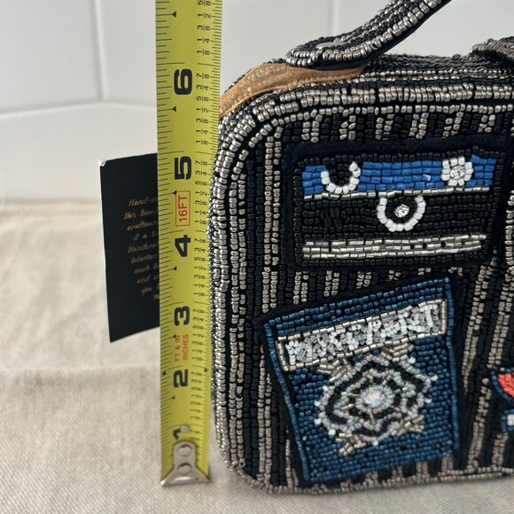 Made in India Travel Beaded Crossbody Bag - Black and Silver - Viral Bag - Picture 11 of 14